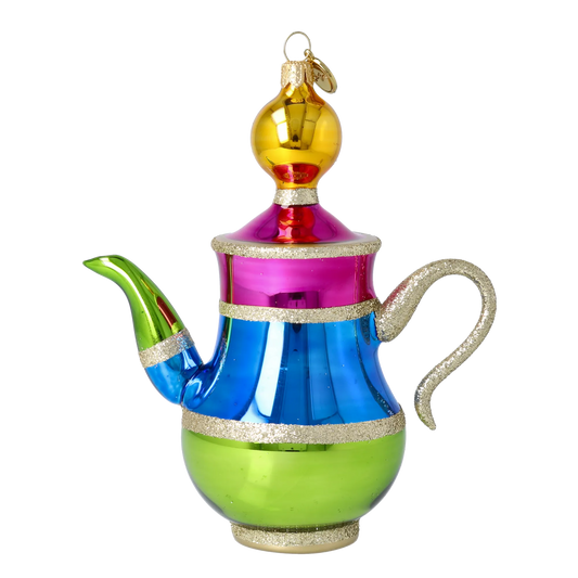 Prism Tea Pot Free Blowing Glass Ornament 2026-111