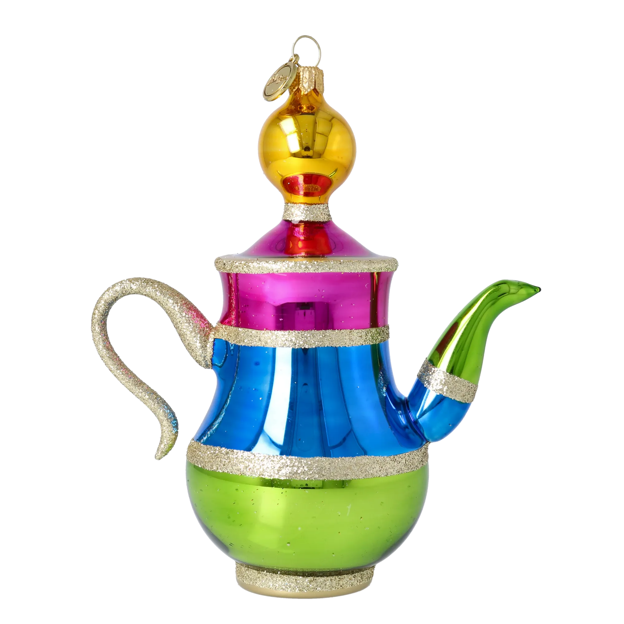 Azure Bazaar Ritual | Hand-Painted Glass Ornament | Blubom 2026-111