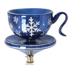 Navy Snowfall Teacup