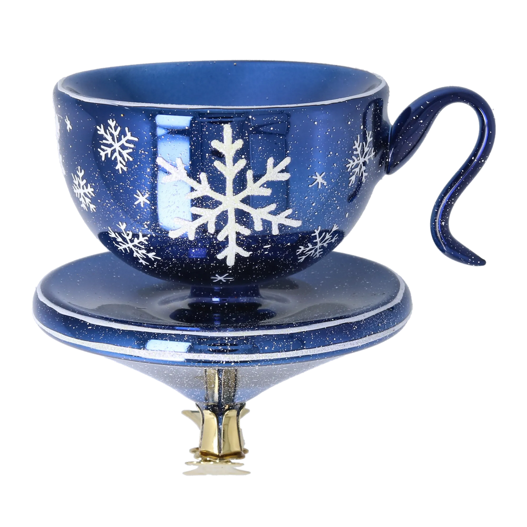 Midnight Frost Infusion | Hand-Painted Glass Ornament | Blubom 2026-112