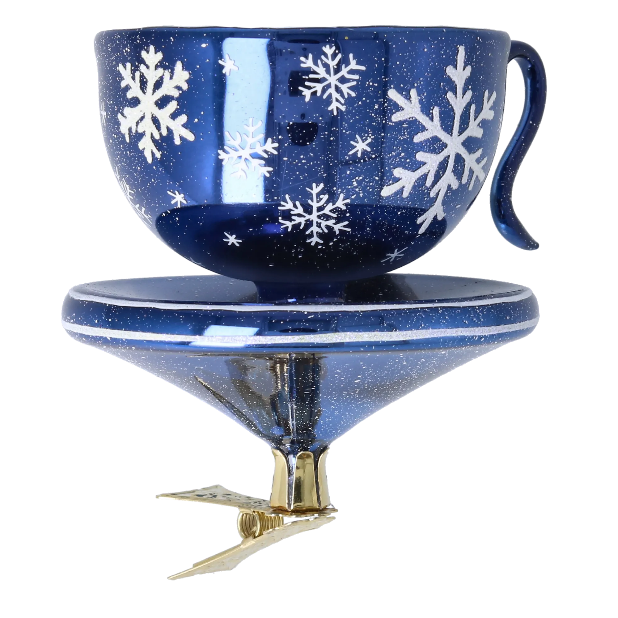 Crimson Snow Cup Free Blowing Glass Teacup Ornament 2026-112