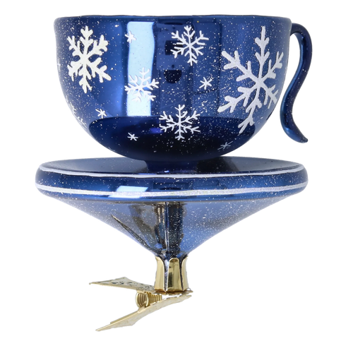 Midnight Frost Infusion | Hand-Painted Glass Ornament | Blubom 2026-112