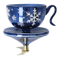 Load image into Gallery viewer, Crimson Snow Cup Free Blowing Glass Teacup Ornament 2026-112
