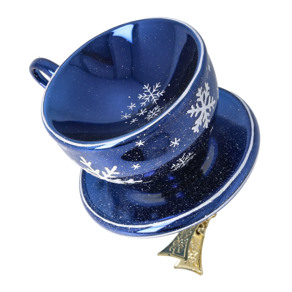 Midnight Frost Infusion | Hand-Painted Glass Ornament | Blubom 2026-112