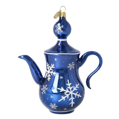 Navy Snowfall Teapot