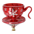 Scarlet Frost Ritual | Hand-Painted Glass Ornament | Blubom 2026-114