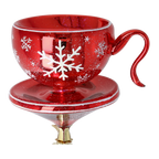 Scarlet Frost Ritual | Hand-Painted Glass Ornament | Blubom 2026-114