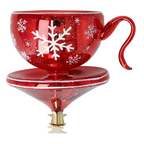 Scarlet Frost Ritual | Hand-Painted Glass Ornament | Blubom 2026-114