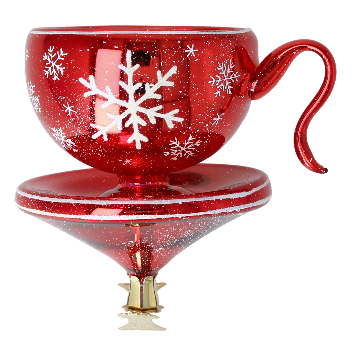Scarlet Frost Ritual | Hand-Painted Glass Ornament | Blubom 2026-114