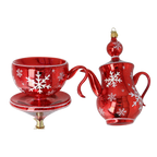 Scarlet Frost Ritual | Hand-Painted Glass Ornament | Blubom 2026-114