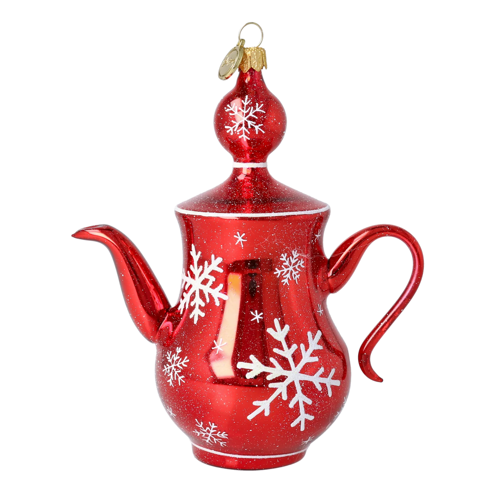 Crimson Frost Ritual | Hand-Painted Glass Ornament | Blubom 2026-115