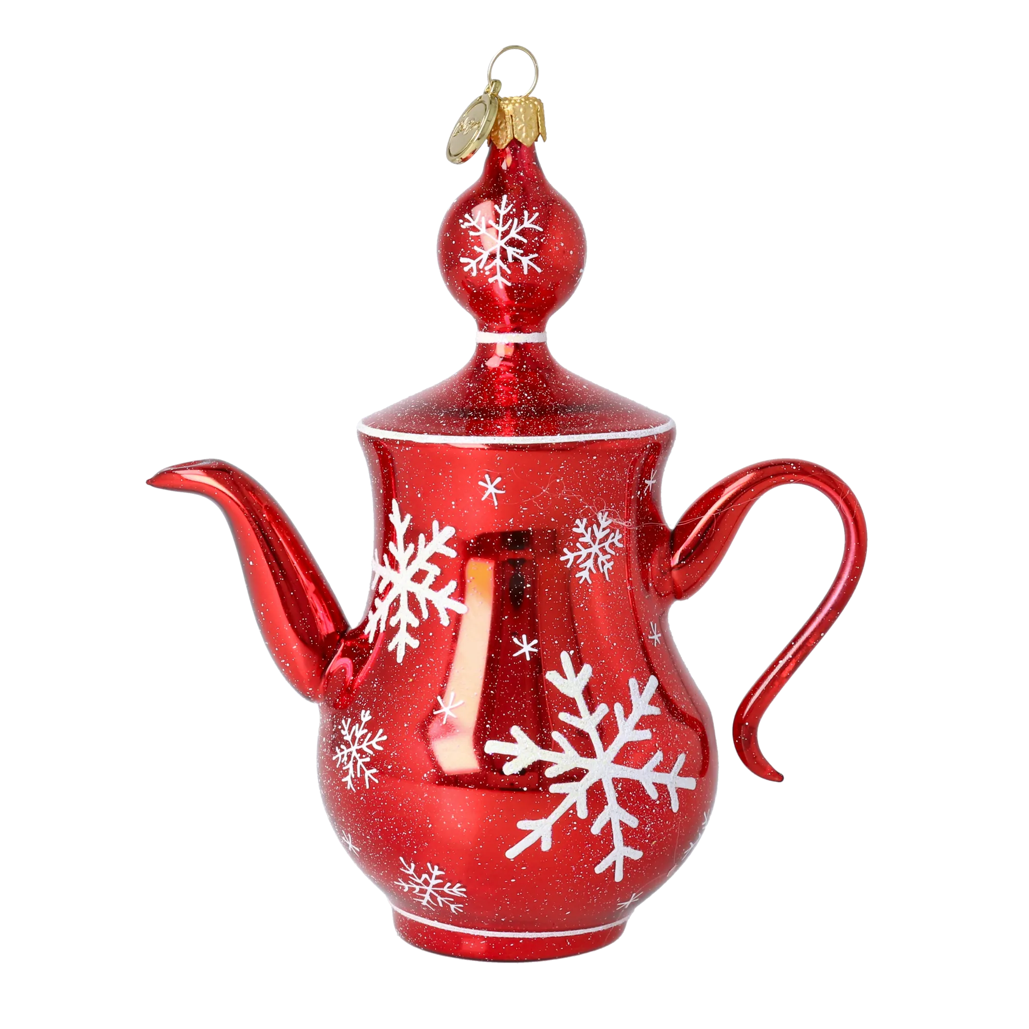 Crimson Frost Ritual | Hand-Painted Glass Ornament | Blubom 2026-115