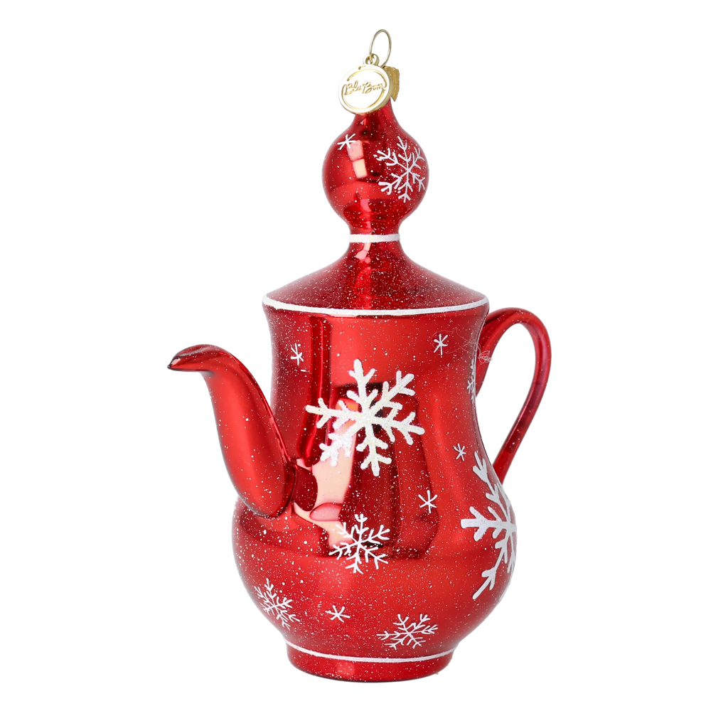 Crimson Frost Ritual | Hand-Painted Glass Ornament | Blubom 2026-115
