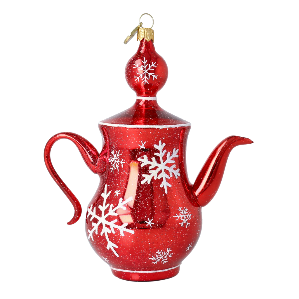 Crimson Frost Ritual | Hand-Painted Glass Ornament | Blubom 2026-115