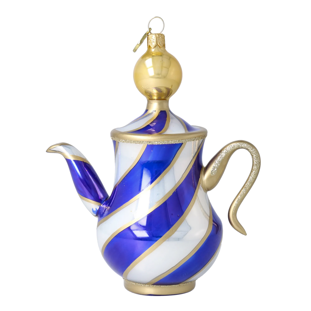 Stately Cobalt Service | Hand-Painted Glass Ornament | Blubom 2026-117