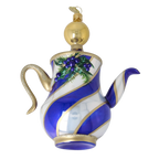 Stately Cobalt Service | Hand-Painted Glass Ornament | Blubom 2026-117