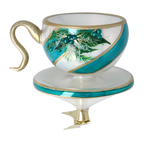Sovereign Evergreen Steep | Hand-Painted Glass Ornament | Blubom 2026-118