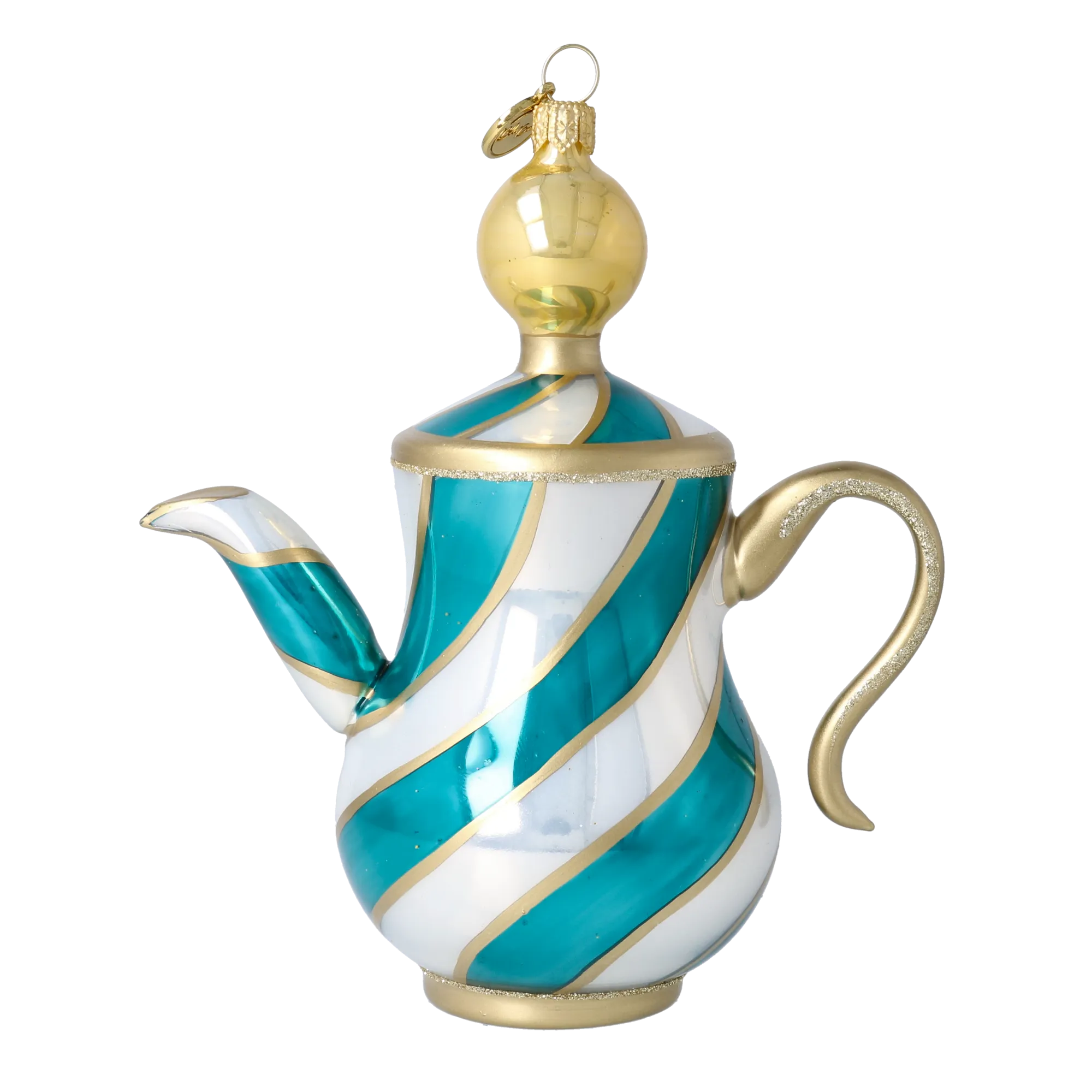 Gracious Teal Service | Hand-Painted Glass Ornament | Blubom 2026-119
