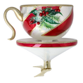 Load image into Gallery viewer, Holiday Red Cup Free Blowing Glass Teacup Ornament 2026-120
