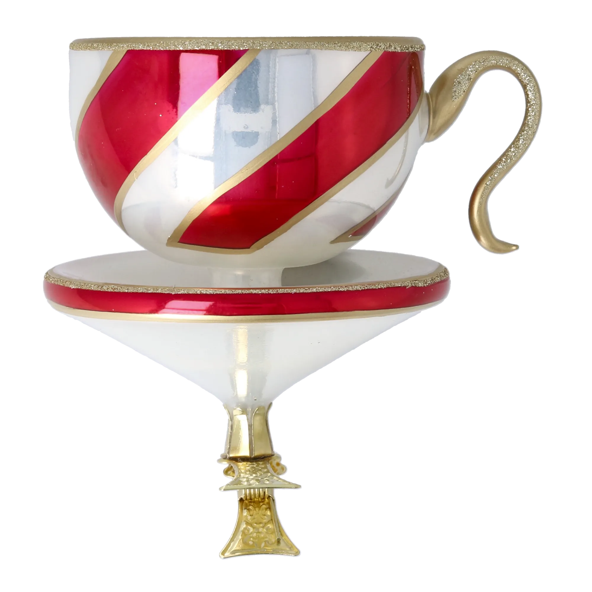 Holiday Red Cup Free Blowing Glass Teacup Ornament 2026-120
