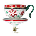 Load image into Gallery viewer, Winter Snowflake Cup Free Blowing Glass Teacup Ornament 2026-122
