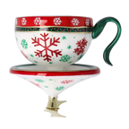 Stately Snowfall Ritual | Hand-Painted Glass Ornament | Blubom 2026-122