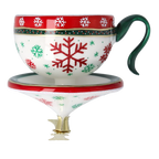 Stately Snowfall Ritual | Hand-Painted Glass Ornament | Blubom 2026-122