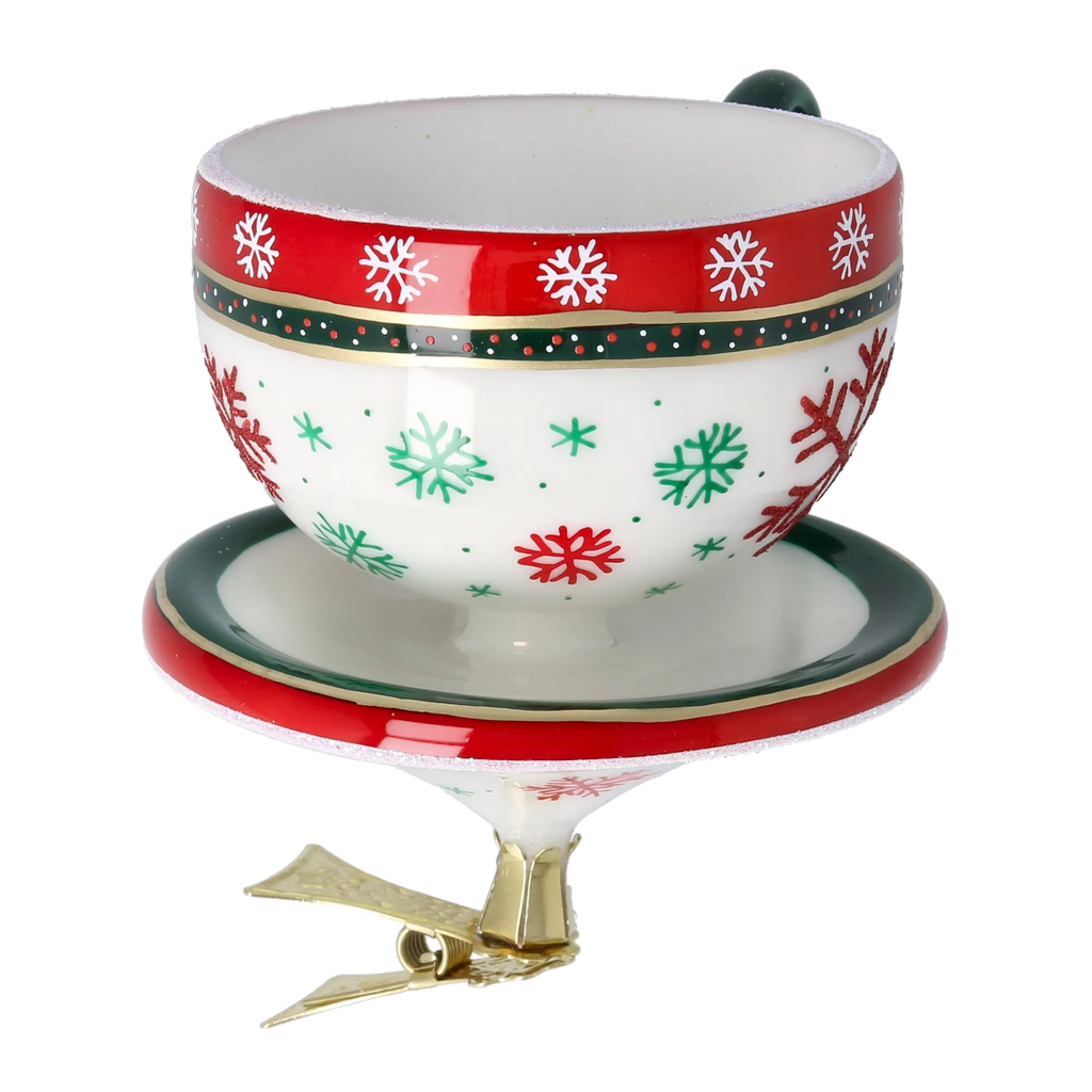Stately Snowfall Ritual | Hand-Painted Glass Ornament | Blubom 2026-122