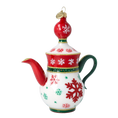 Load image into Gallery viewer, Classic Snowflake Tea Pot Free Blowing Glass Ornament 2026-125
