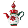 Load image into Gallery viewer, Classic Snowflake Tea Pot Free Blowing Glass Ornament 2026-125
