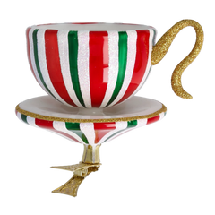 Peppermint Stripe Teacup