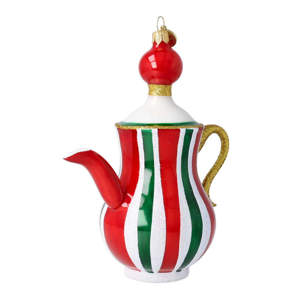 Noble Ribbon Server | Hand-Painted Glass Ornament | Blubom 2026-127
