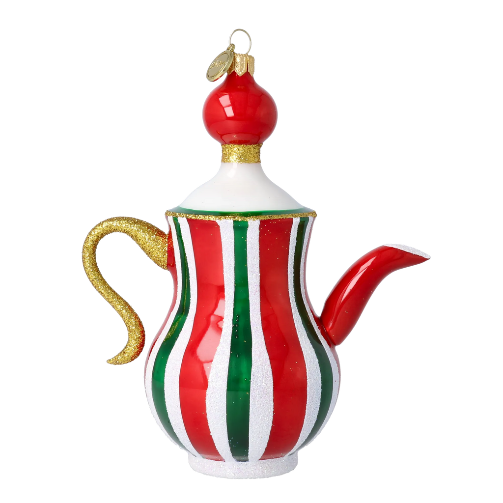 Noble Ribbon Server | Hand-Painted Glass Ornament | Blubom 2026-127