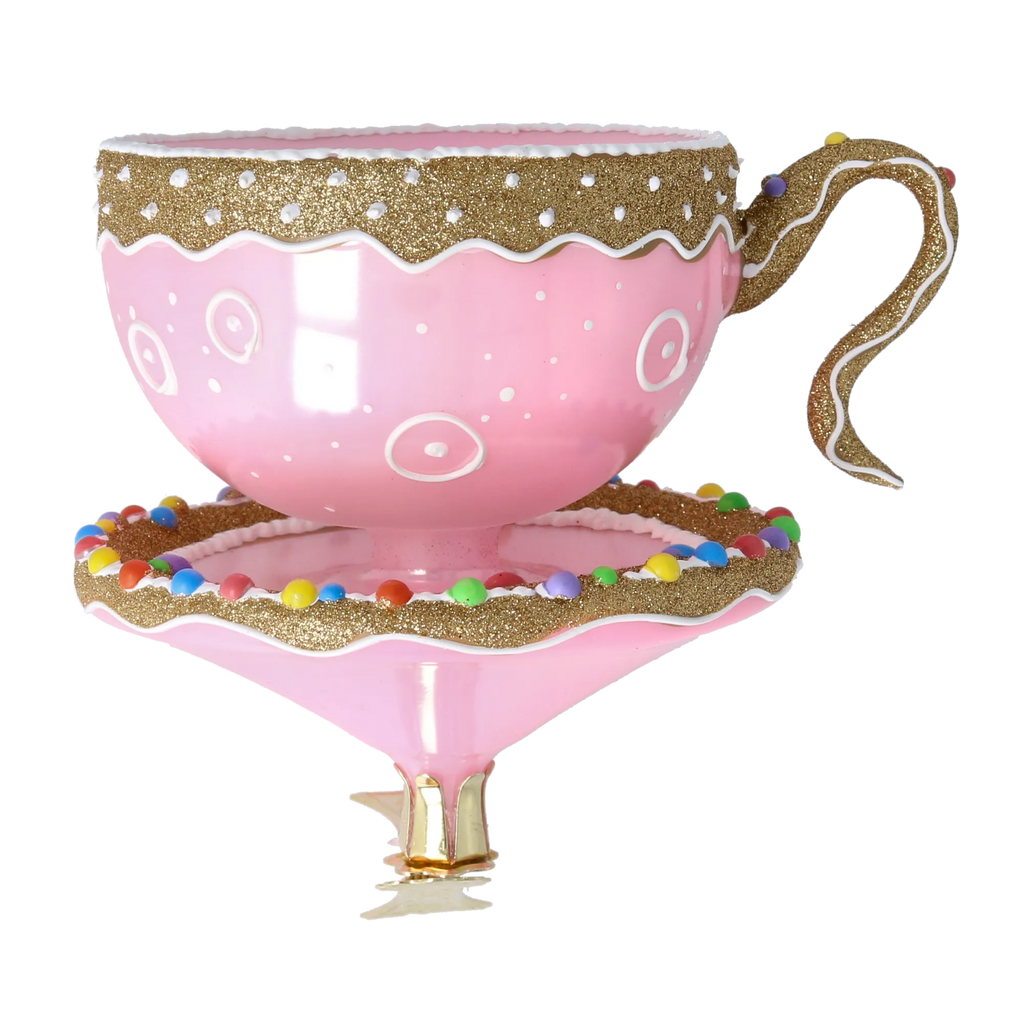 Gilded Blush Steep | Hand-Painted Glass Ornament | Blubom 2026-128