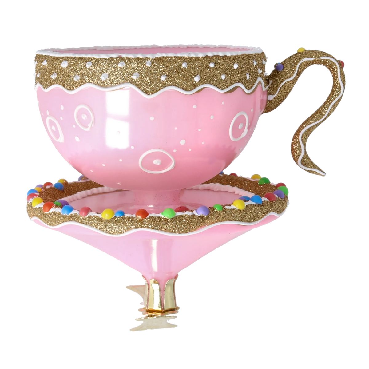 Gilded Blush Steep | Hand-Painted Glass Ornament | Blubom 2026-128