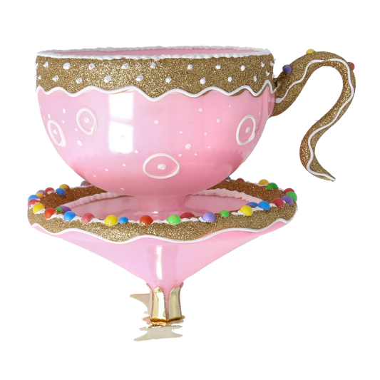Sweet Sprinkle Cup Free Blowing Glass Teacup Ornament 2026-128