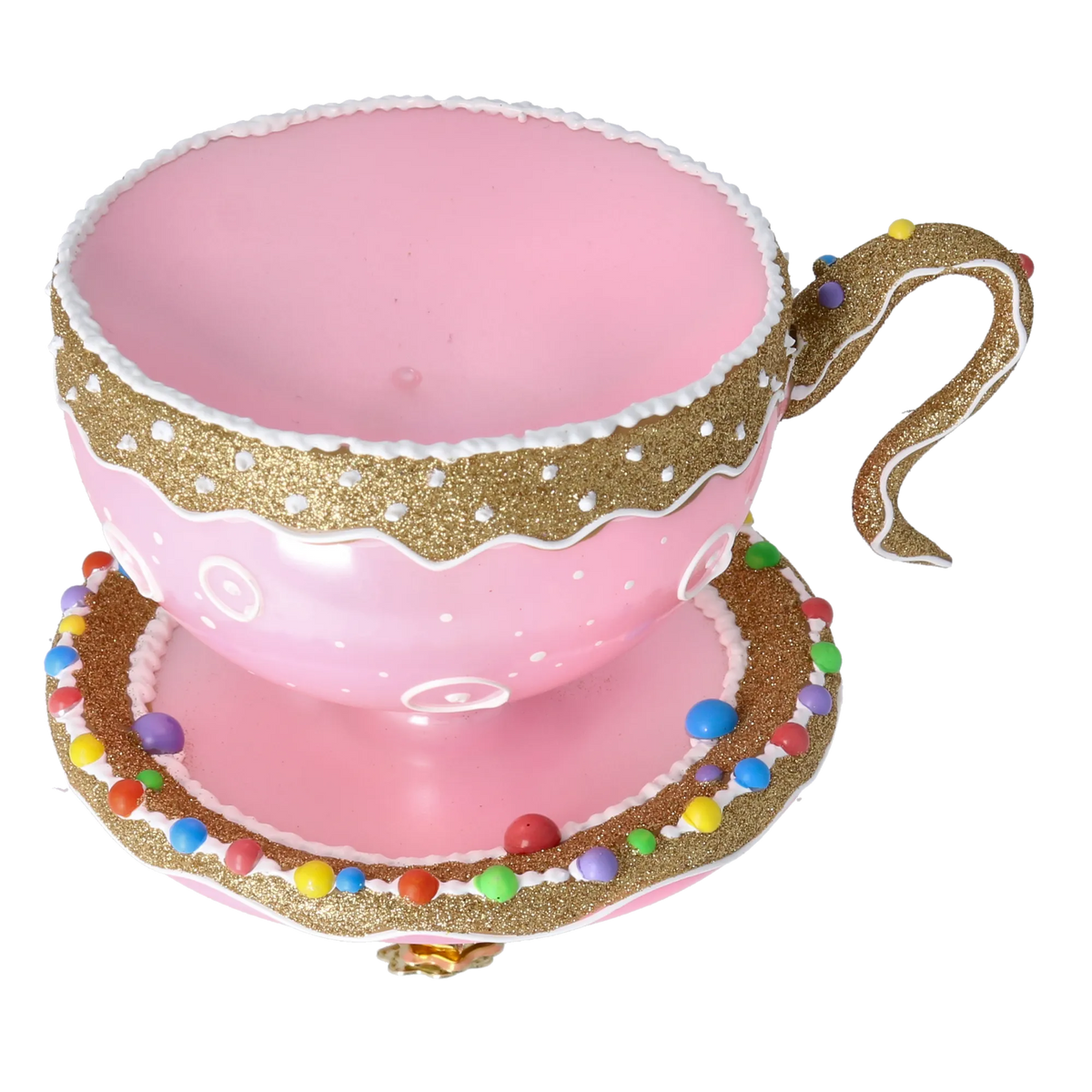 Gilded Blush Steep | Hand-Painted Glass Ornament | Blubom 2026-128