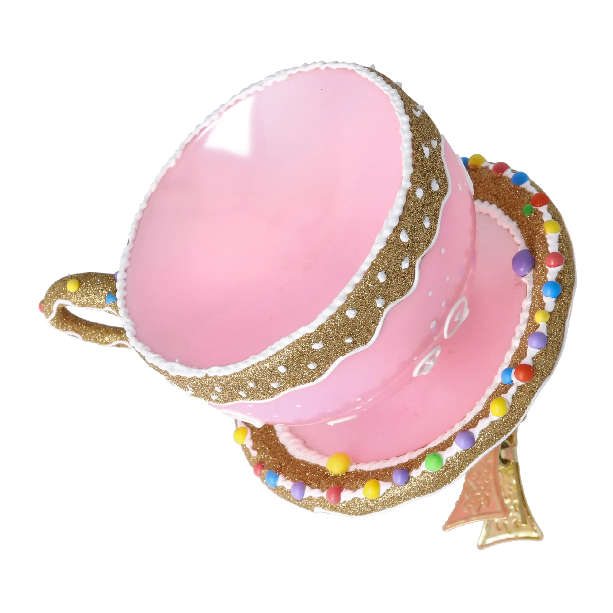 Gilded Blush Steep | Hand-Painted Glass Ornament | Blubom 2026-128