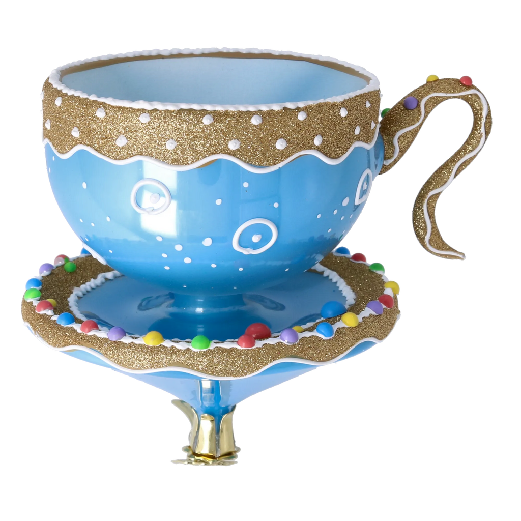 Azure Etiquette | Hand-Painted Glass Ornament | Blubom 2026-130