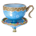 Azure Etiquette | Hand-Painted Glass Ornament | Blubom 2026-130