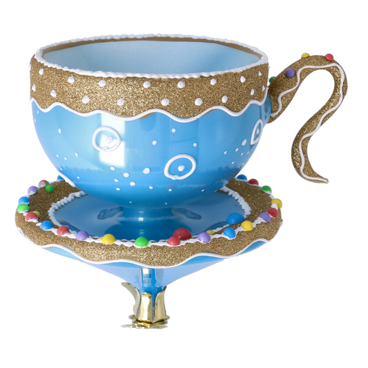 Frosted Sprinkle Cup Blowing Glass Teacup Ornament 2026-130