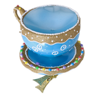 Azure Etiquette | Hand-Painted Glass Ornament | Blubom 2026-130