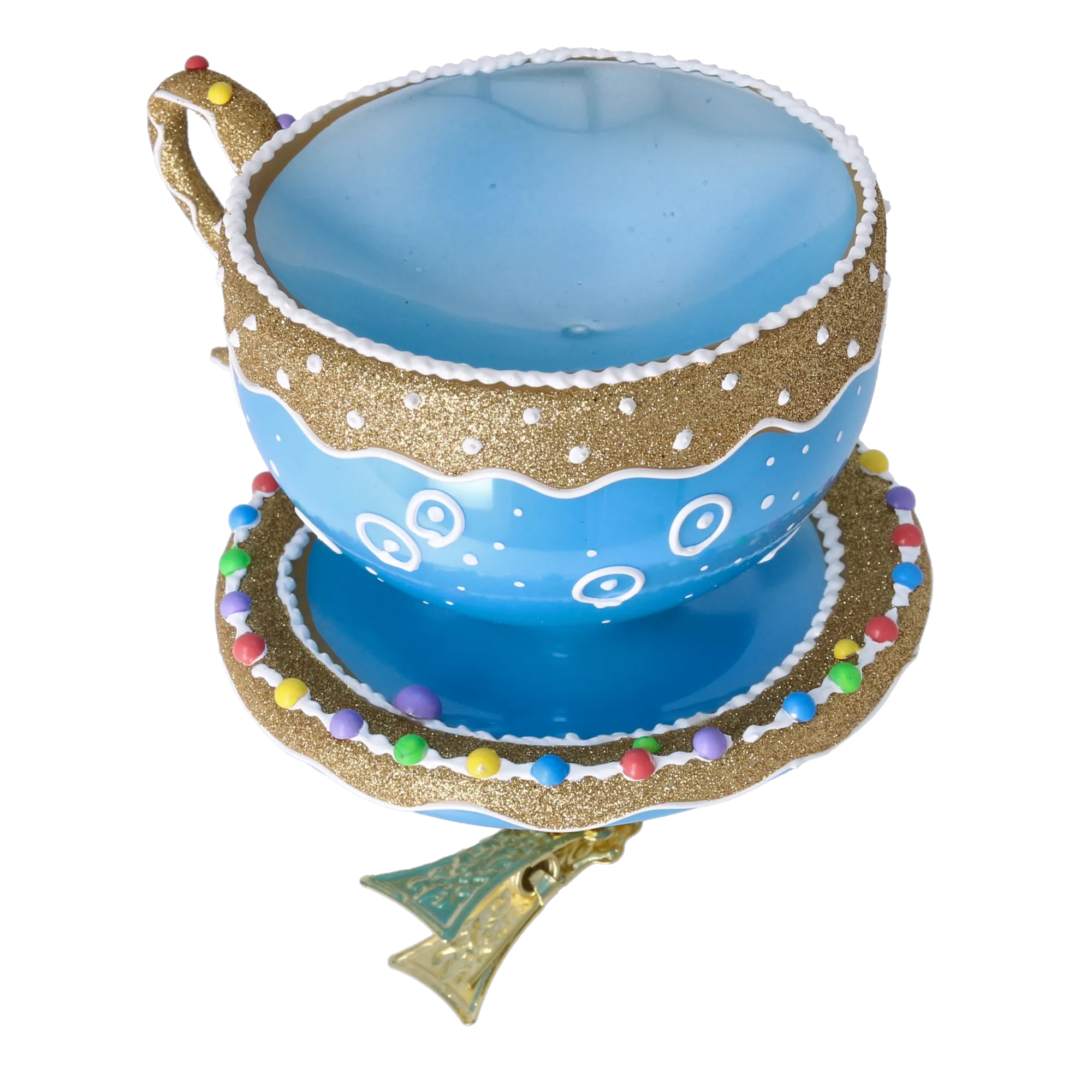 Frosted Sprinkle Cup Blowing Glass Teacup Ornament 2026-130
