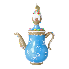 Gingerbread Teapot in Sky Blue