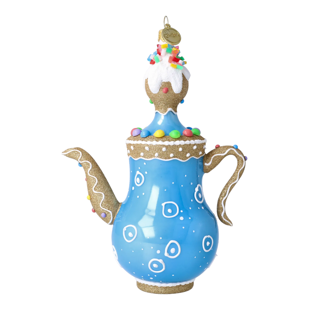 Gilded Azure Confection | Hand-Painted Glass Ornament | Blubom 2026-131