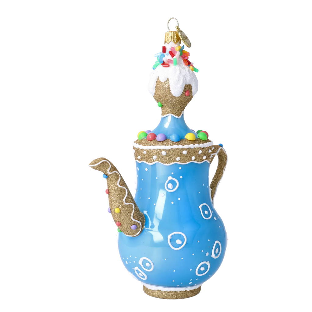 Gilded Azure Confection | Hand-Painted Glass Ornament | Blubom 2026-131