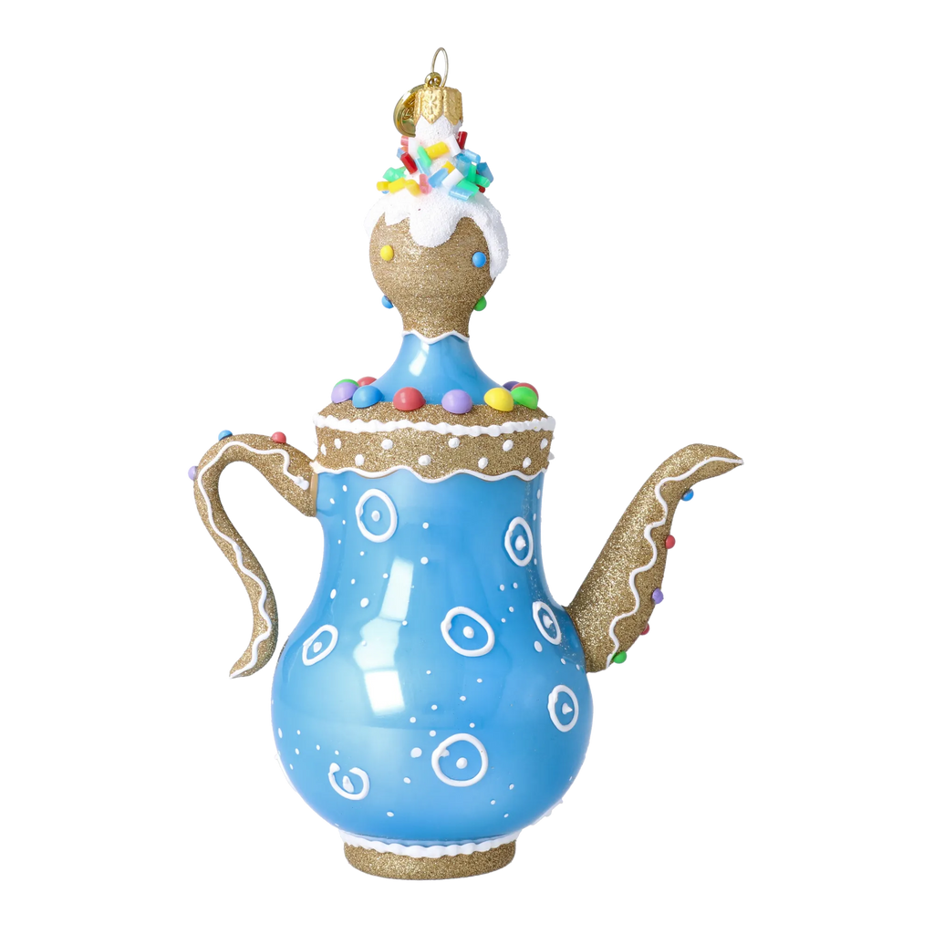 Gilded Azure Confection | Hand-Painted Glass Ornament | Blubom 2026-131