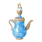 Gilded Azure Confection | Hand-Painted Glass Ornament | Blubom 2026-131