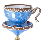 Frosted Azure Solace | Hand-Painted Glass Ornament | Blubom 2026-132