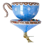 Frosted Azure Solace | Hand-Painted Glass Ornament | Blubom 2026-132